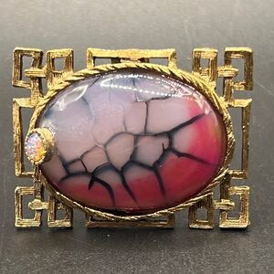 Vintage Dragon Vein Agate Frame